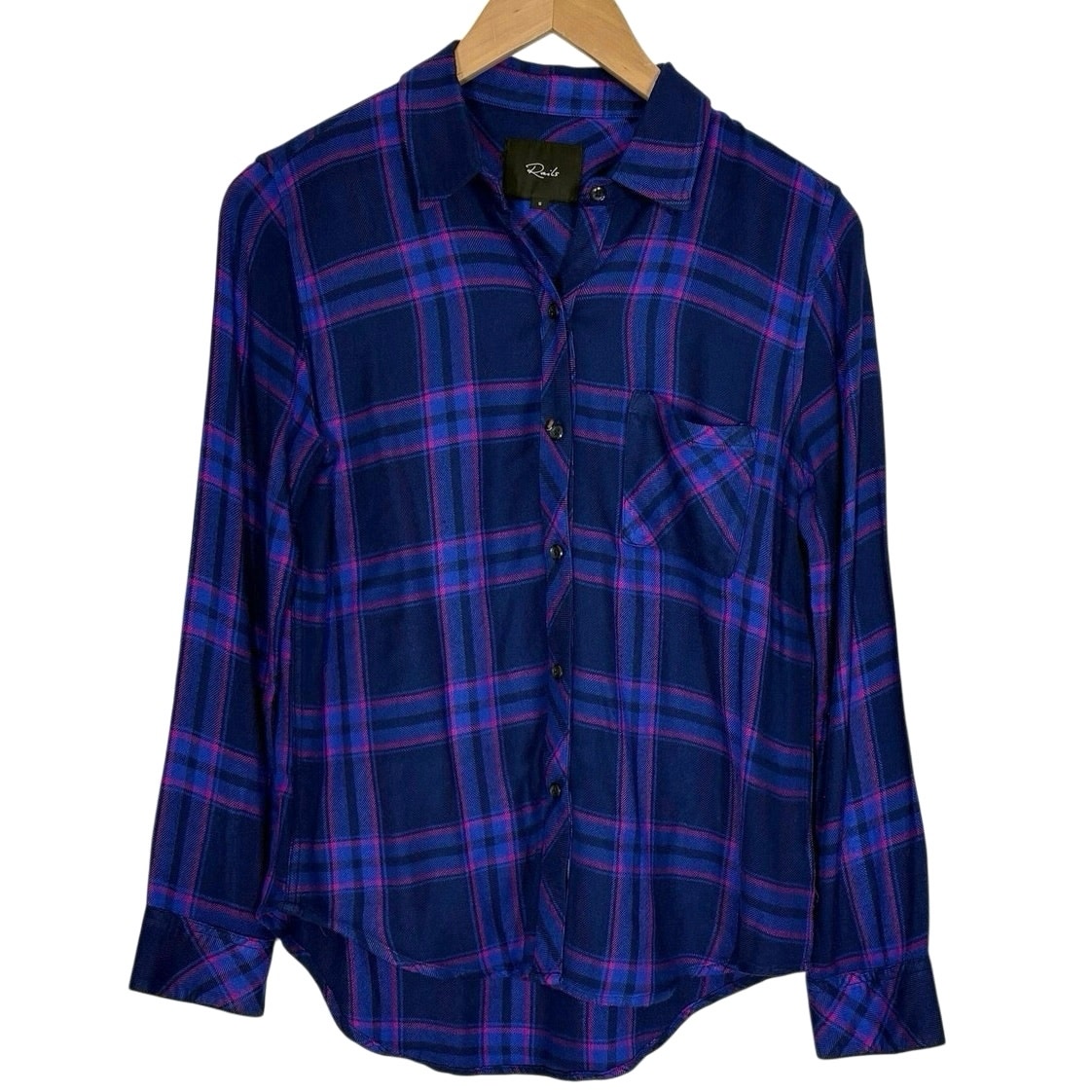 Rails Hunter Plaid Long Sleeve Shirt Women’s Size Small Midnight Ultraviolet